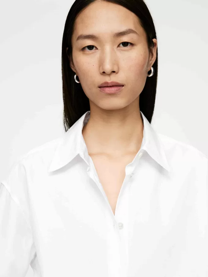 Poplin-skjorte med afslappet pasform