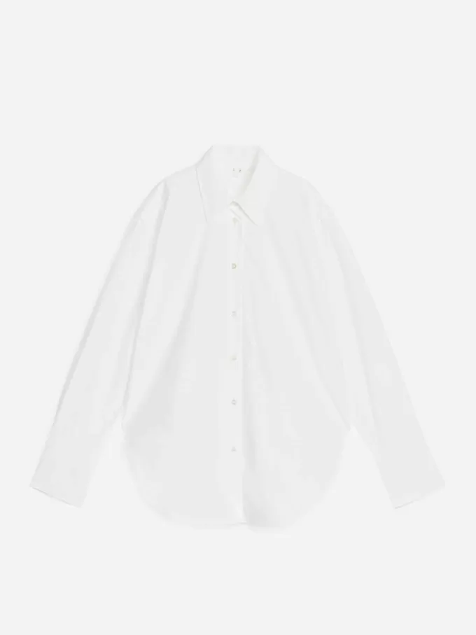 Poplin-skjorte med afslappet pasform