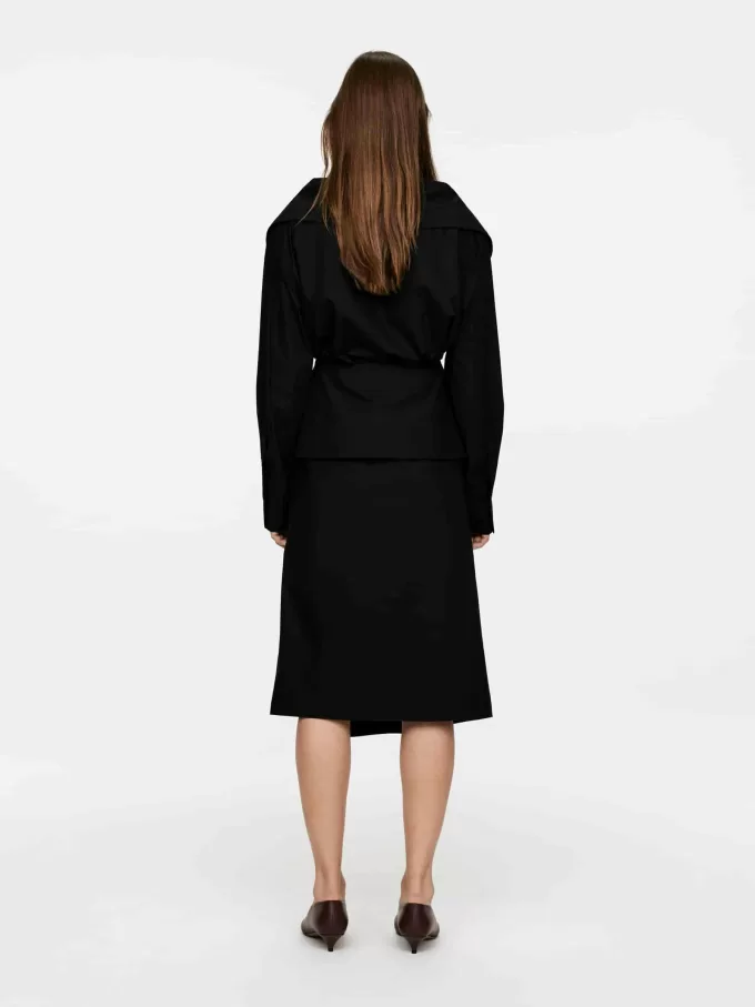 Poplin slå-om nederdel Poplin slå-om nederdel