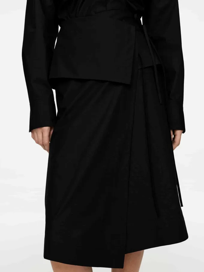 Poplin slå-om nederdel Poplin slå-om nederdel