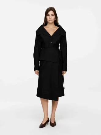 Poplin slå-om nederdel