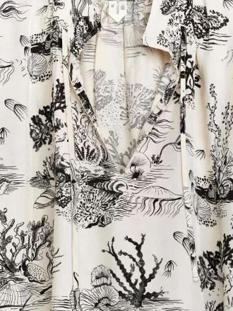 Print Bluse med snøre