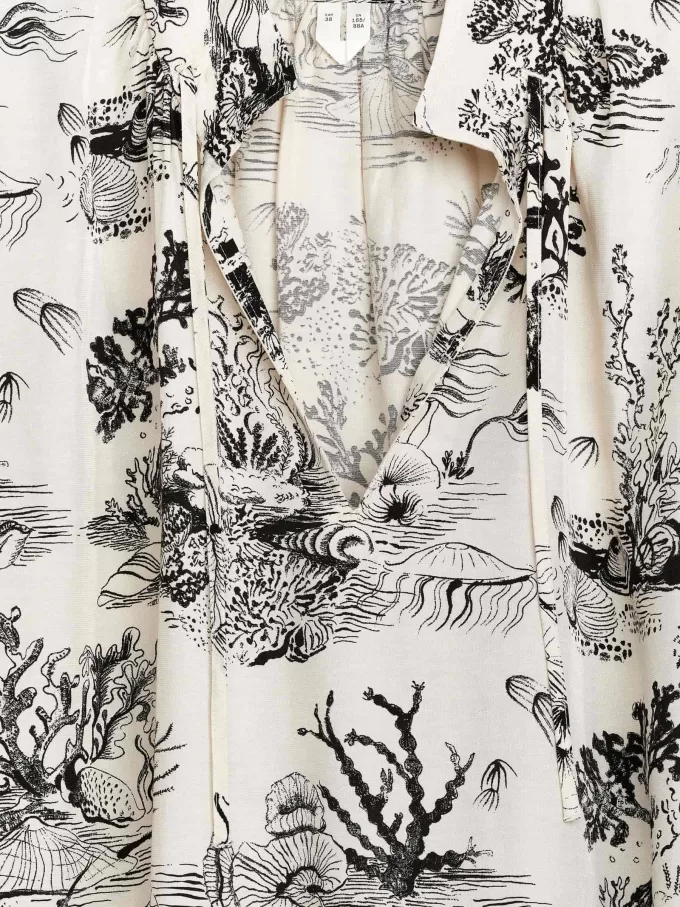 Print Bluse med snøre