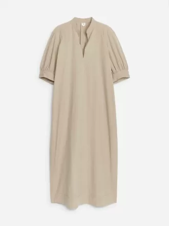 Puff-sleeve Maxikjole