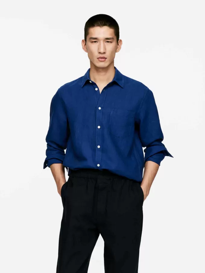 Regular-Fit linned skjorte