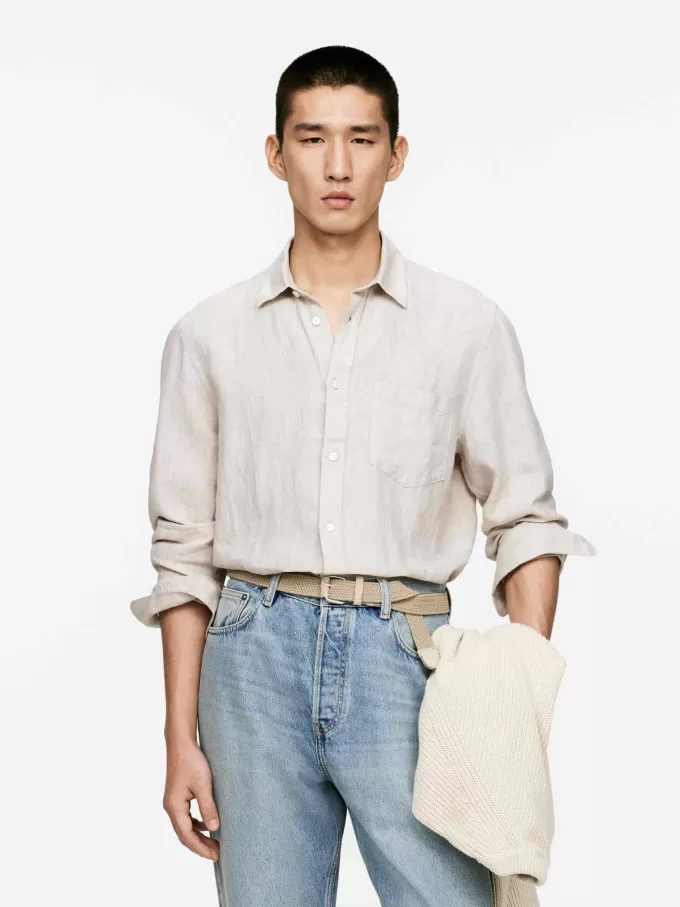 Regular-Fit linned skjorte