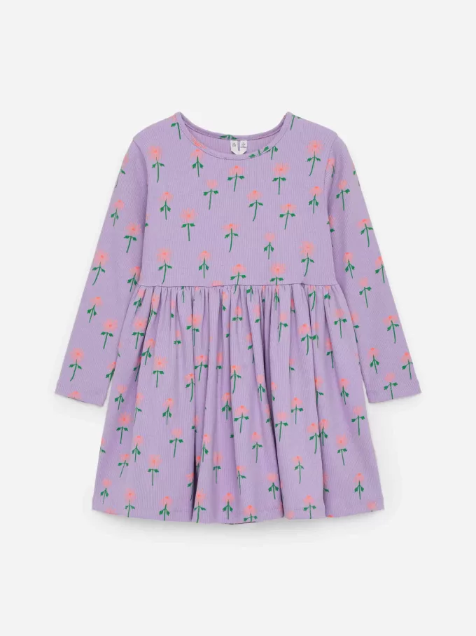 Rib kjole i bomuld Rib kjole i bomuld