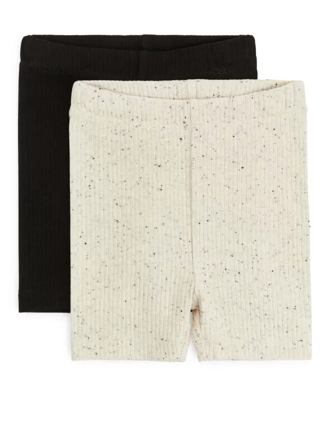 Ribbede jersey cykelshorts, sæt med 2