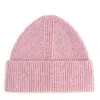 Ribbet beanie i uldblanding Ribbet beanie i uldblanding