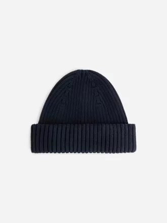 Ribbet bomuldsbeanie