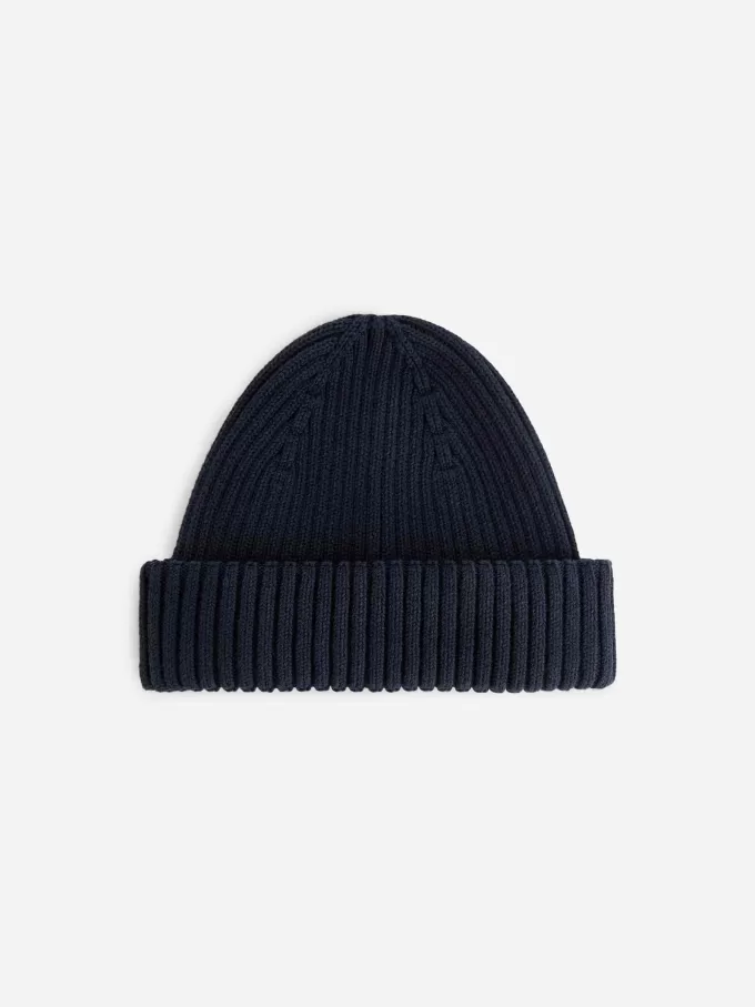 Ribbet bomuldsbeanie