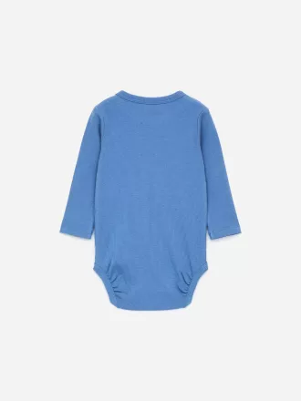 Ribbet langærmet bodysuit