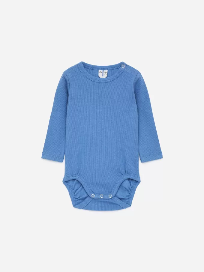 Ribbet langærmet bodysuit Ribbet langærmet bodysuit