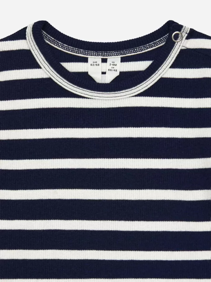 Ribbet langærmet bodysuit