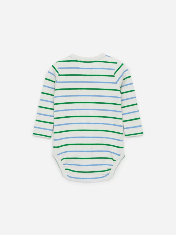 Ribbet langærmet bodysuit