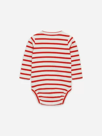 Ribbet langærmet bodysuit