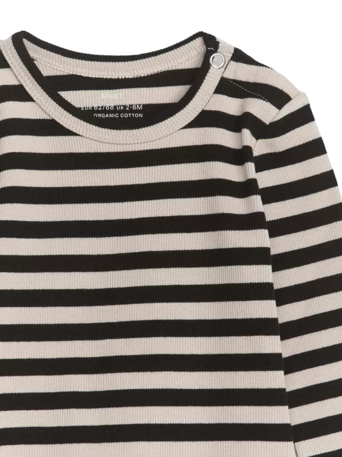 Ribbet langærmet bodysuit Ribbet langærmet bodysuit