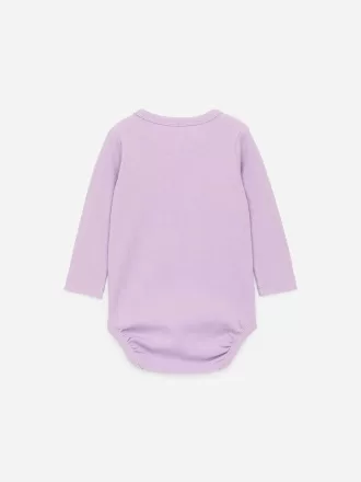 Ribbet langærmet bodysuit