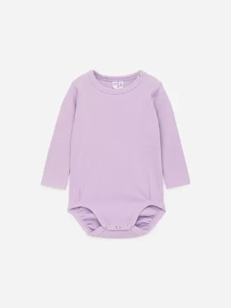 Ribbet langærmet bodysuit
