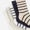 Ribstrikkede babysokker, 5 par