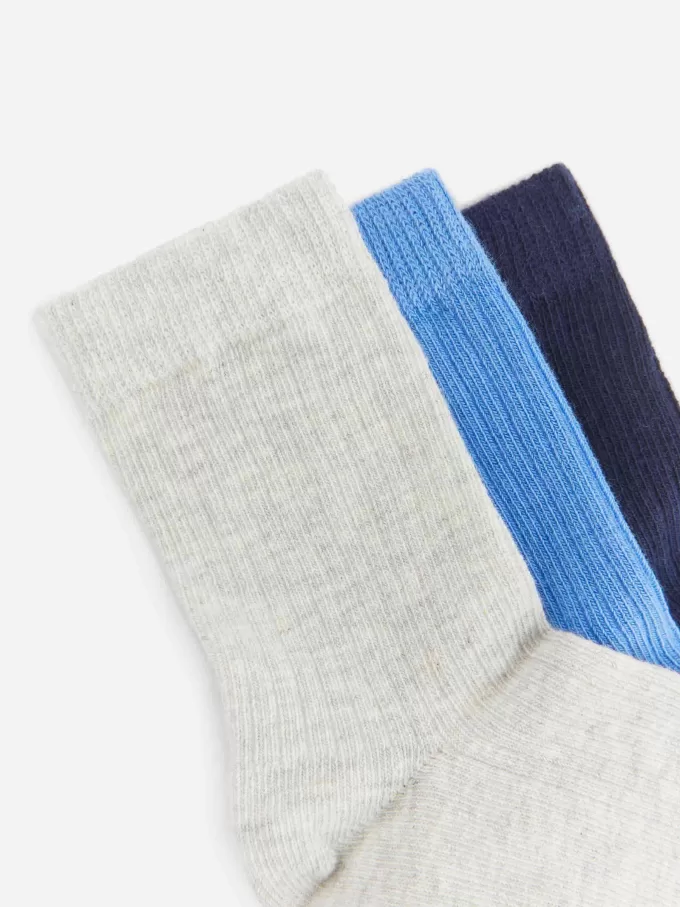 Ribstrikkede sokker, 3 par