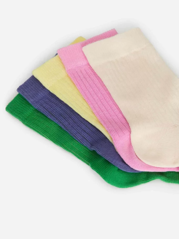 Ribstrikkede sokker, 5 par