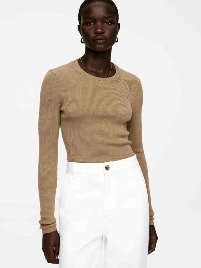 Ribstrikket Merino Top