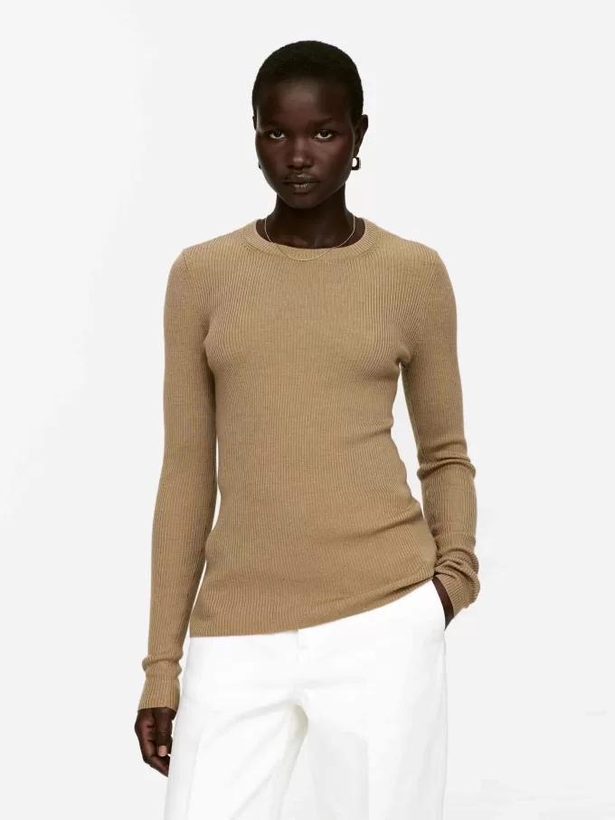 Ribstrikket Merino Top