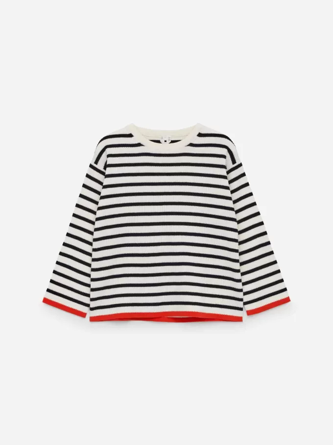 Ribstrikket bomuldstrøje Ribstrikket bomuldstrøje