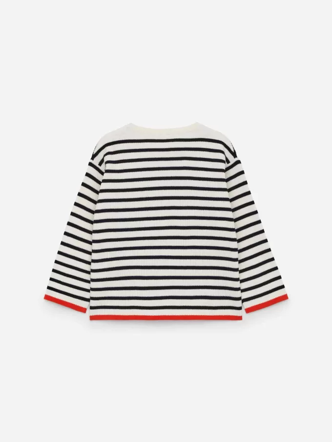 Ribstrikket bomuldstrøje Ribstrikket bomuldstrøje