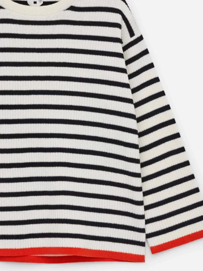 Ribstrikket bomuldstrøje Ribstrikket bomuldstrøje