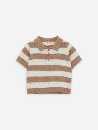 Ribstrikket poloshirt