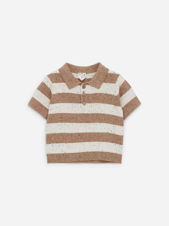 Ribstrikket poloshirt Ribstrikket poloshirt