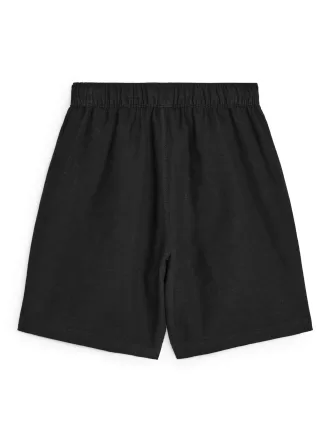 Shorts i bomuld-hør