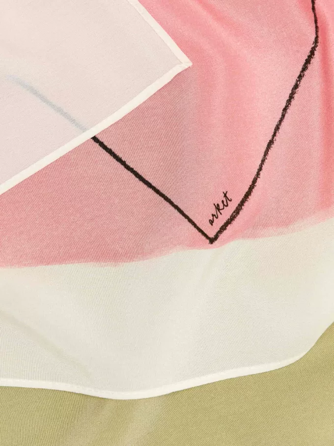 Silketørklæde med tryk