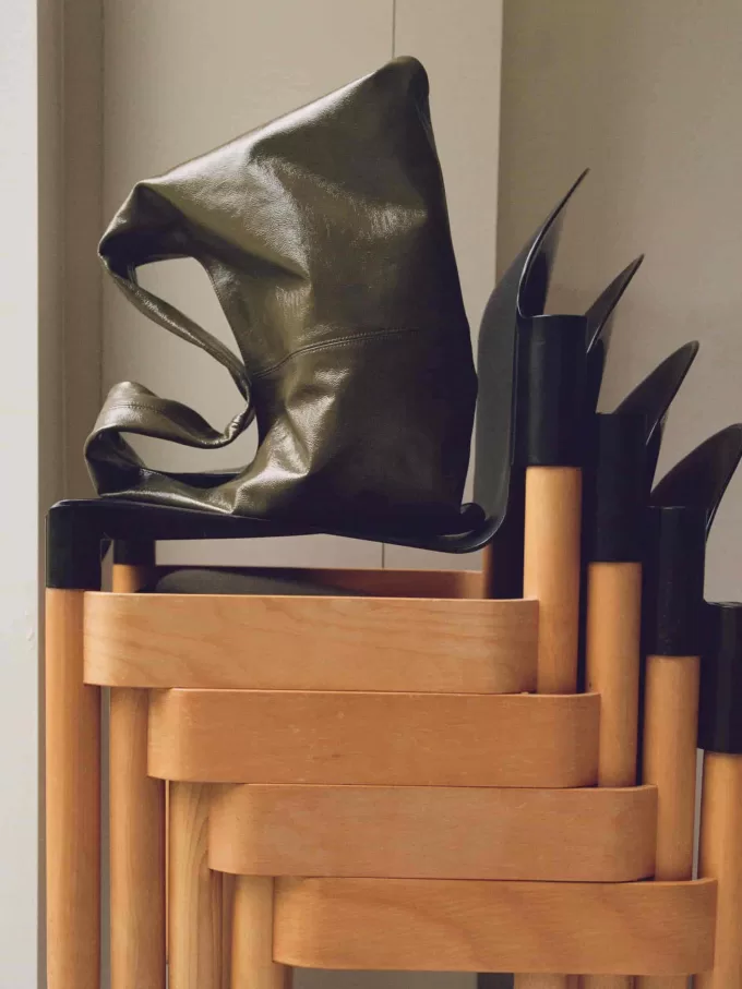 Skinnende lædertaske Skinnende lædertaske