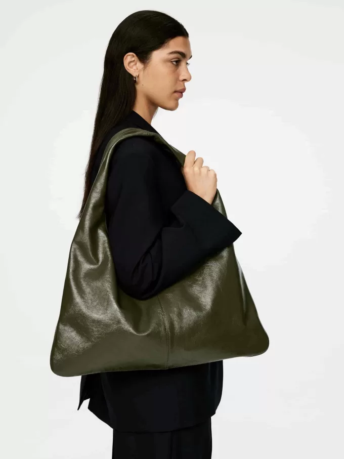 Skinnende lædertaske Skinnende lædertaske