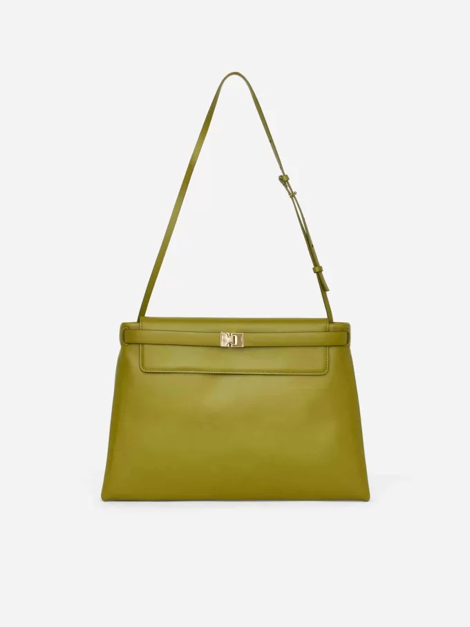 Skuldertaske i læder