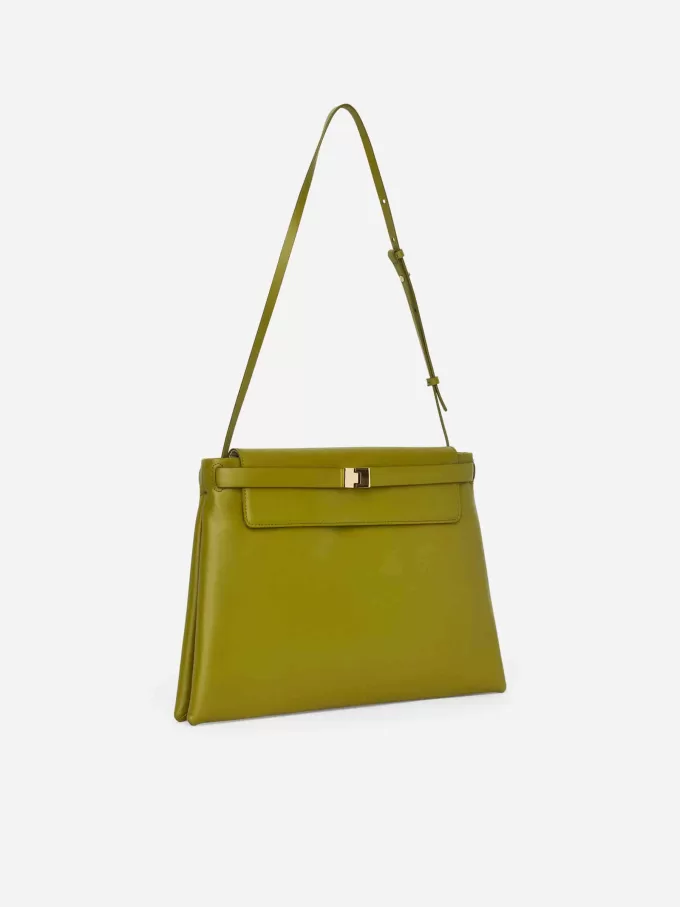 Skuldertaske i læder