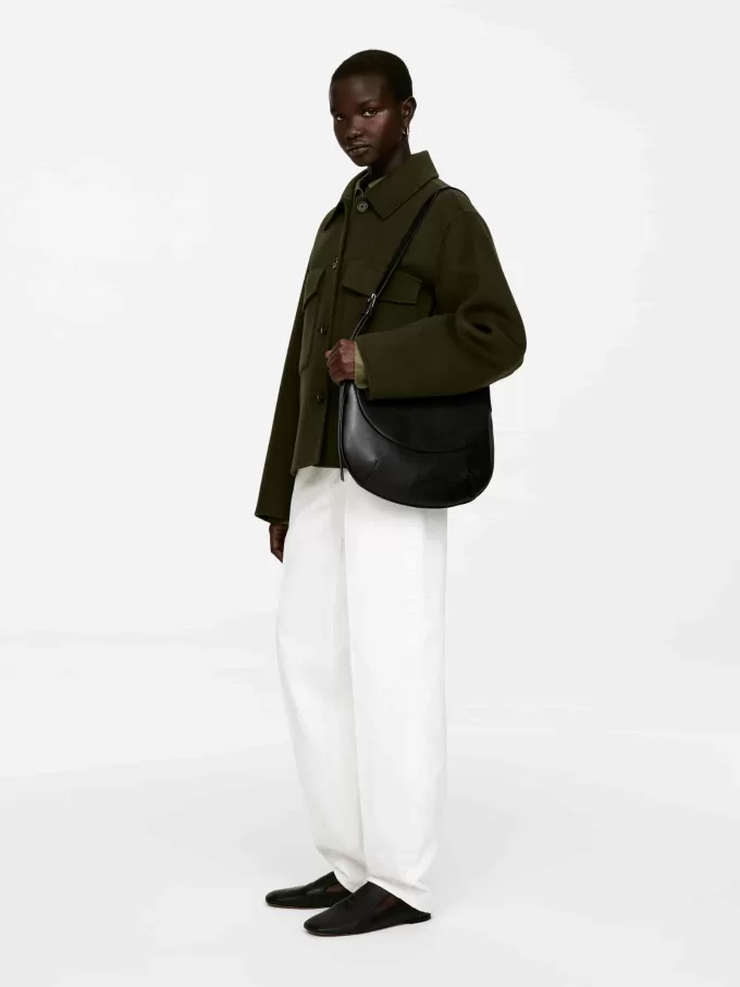 Skuldertaske i læder