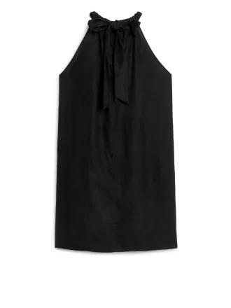 Sløjfe linned kjole