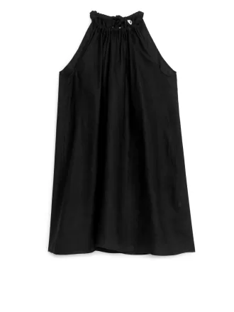 Sløjfe linned kjole