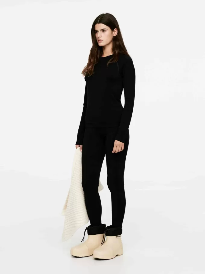 Sømløs top i uldblanding