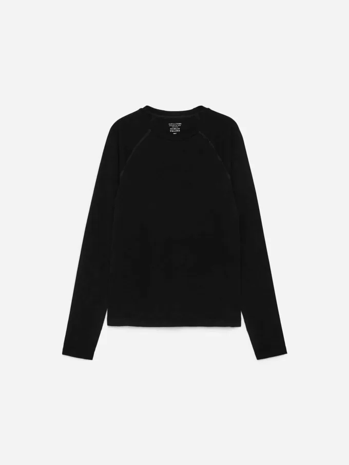 Sømløs top i uldblanding