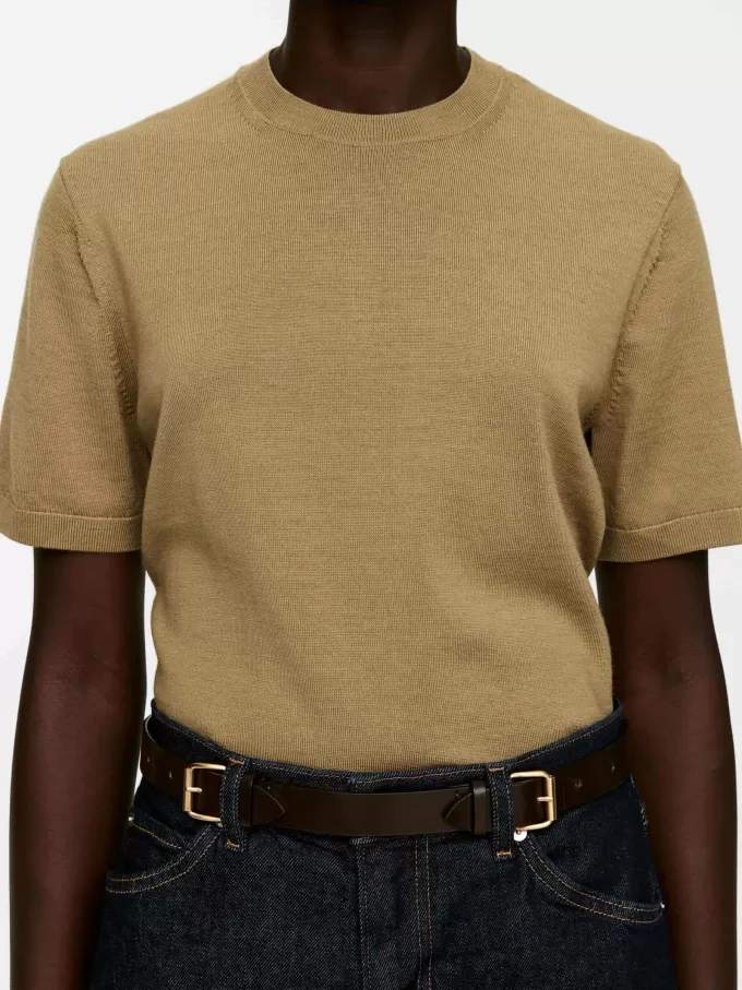 Strikket T-shirt i Merinould