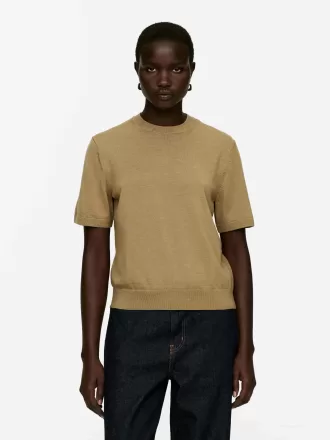 Strikket T-shirt i Merinould