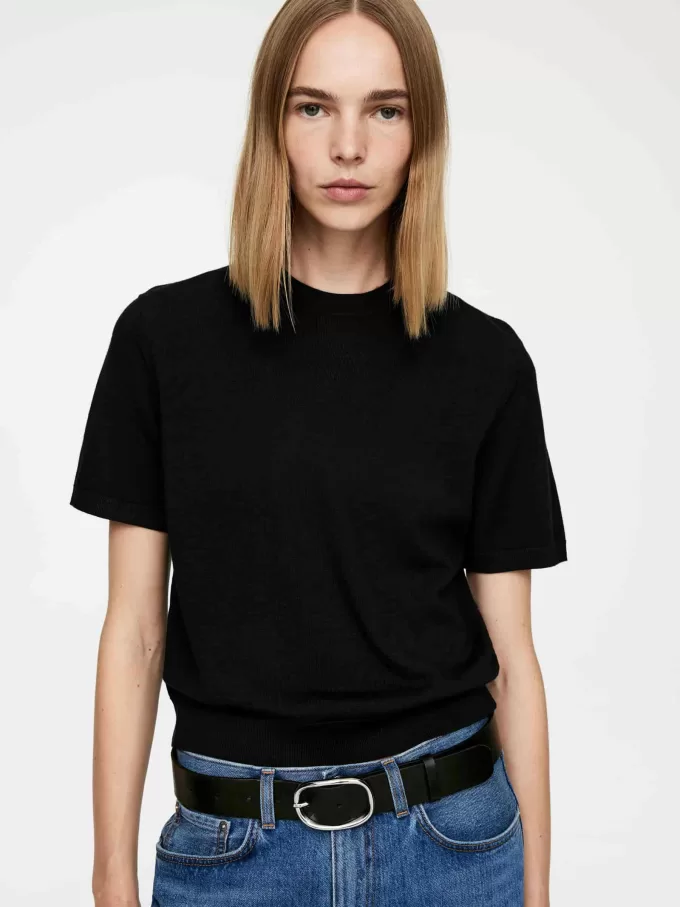 Strikket T-shirt i Merinould