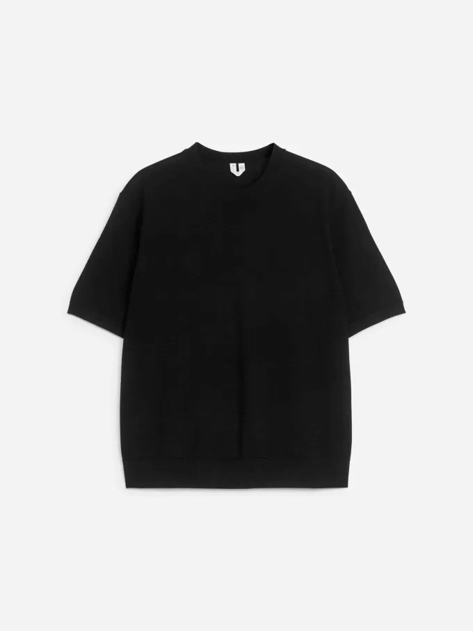 Strikket T-shirt i Merinould