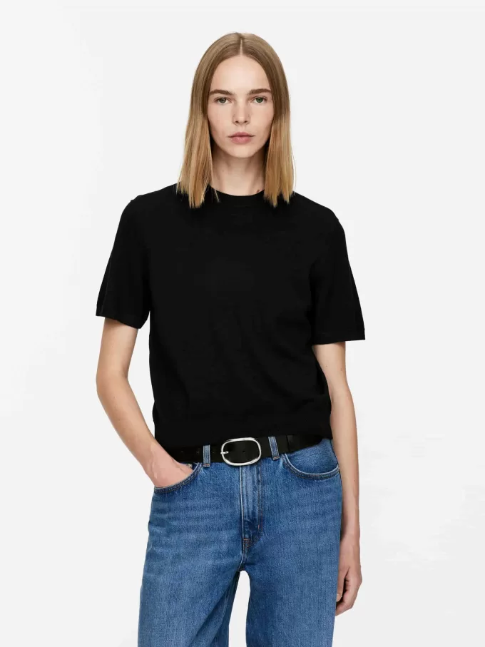 Strikket T-shirt i Merinould