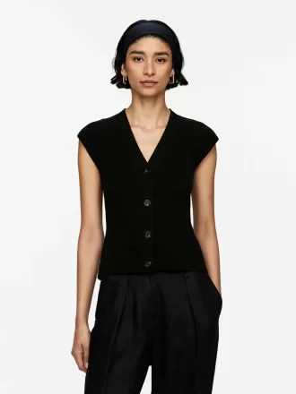 Strikket ærmeløs top